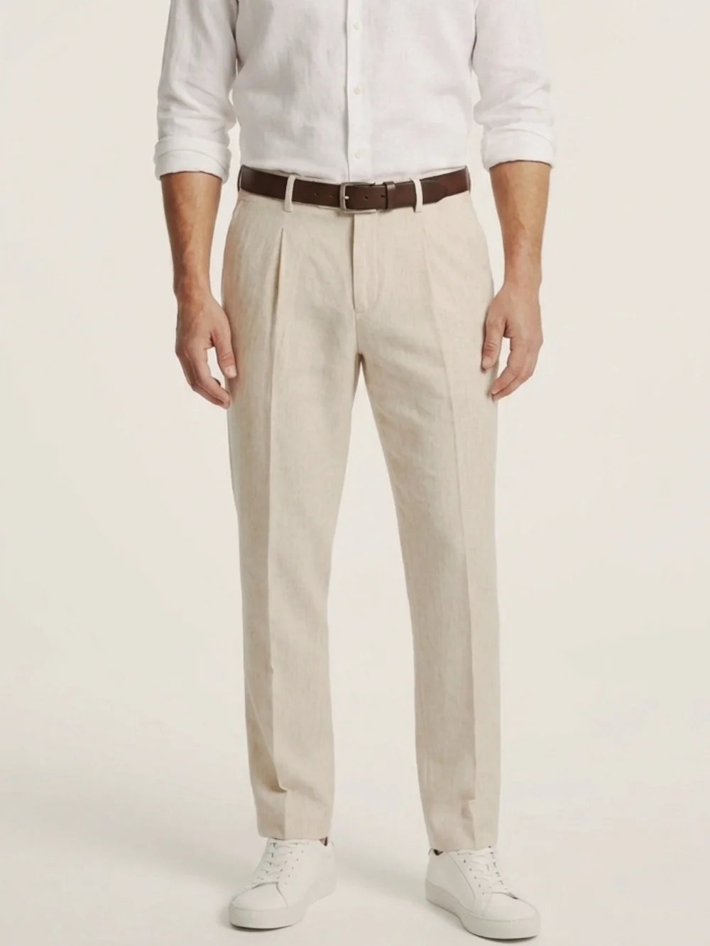 SCOTCH & SODA Amsterdam Summer Edition Viscose Blend In Heather Cream Size 34/28